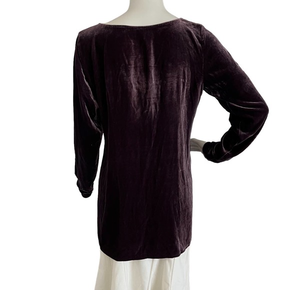 Eileen Fisher Scoop Neck Velvet Long Sleeve Tunic Top Women Size S-XS - Picture 4 of 16